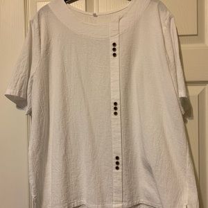 Cream linen, shirt, short sleeve